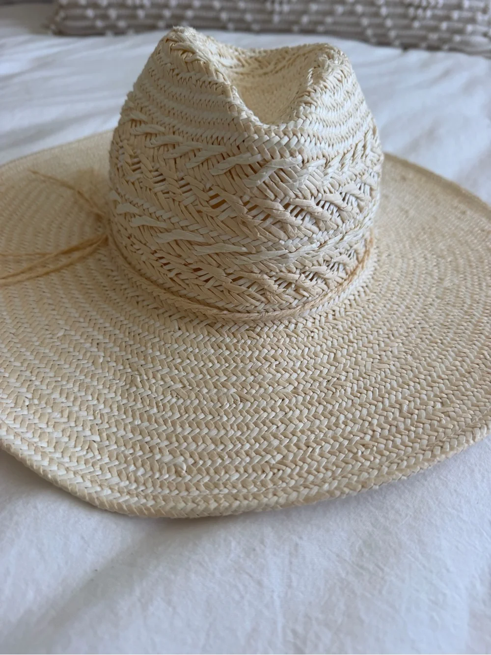Wide Brim Straw Sun Hat - Natural